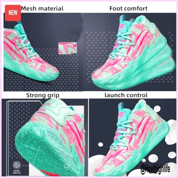 Men\'s Lace Up High Top Basketball Sneakers Retro Athletic Training Shoes Non main image 6